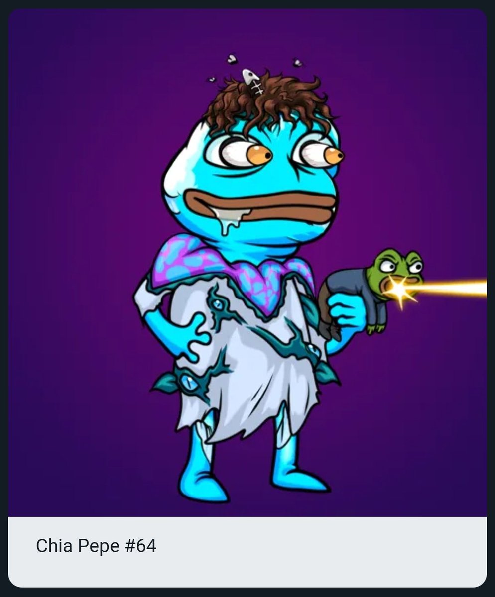 <a href="/ChiaPepeClub/">ChiaPepe🐸🌱</a> <a href="/chia_project/">Chia Network</a> <a href="/LoganSt66279467/">🇺🇸🇮🇷🌱🍊LoganicusMaximus</a> @Big77n Thank you!!!