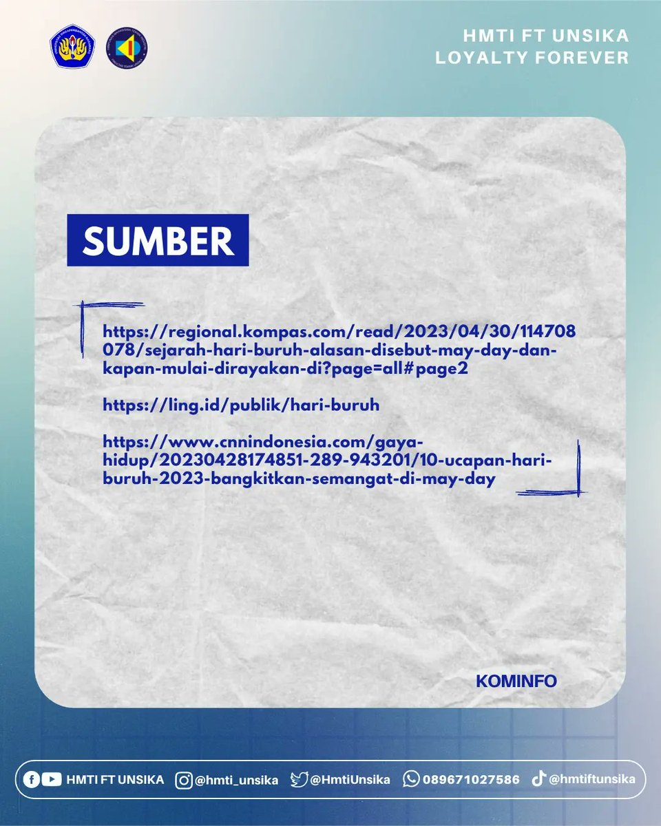 HmtiUnsika's tweet image. -------
HMTI FT UNSIKA
-------
#HMTIFTUNSIKA
#SalamUnity
#LoyaltyForever
#TeknikIndustriUnsika