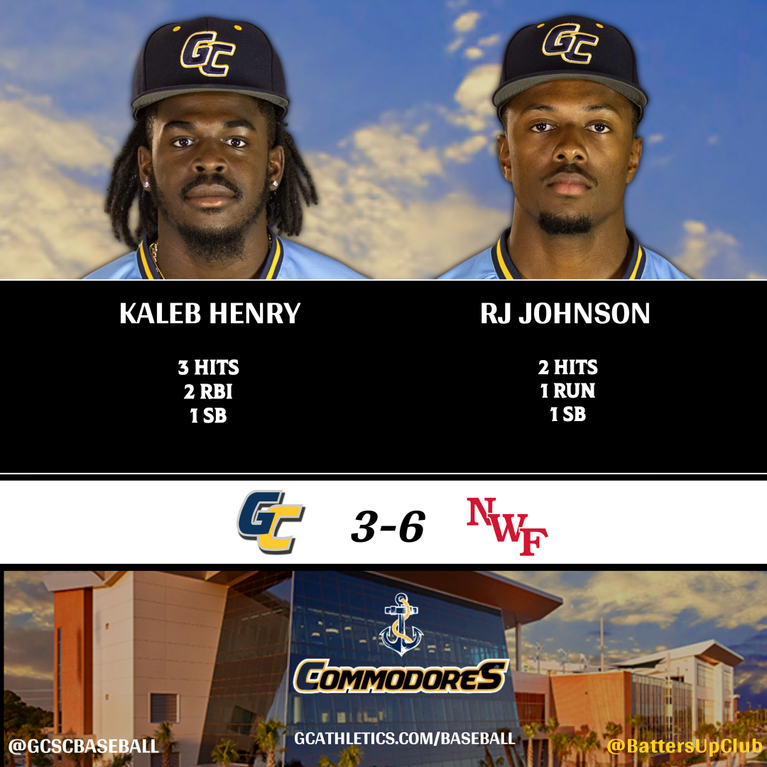 BattersUpClub's tweet photo. The Commodores faced tough pitching in their season finale but that didn't stop these 2 rock solid outfielders from doing some damage at the plate! @GCSCbaseball @GCSC1957 #GulfCoastStateCollege #Baseball #BattersUp #PCB #Florida https://t.co/nxdxk43GbS