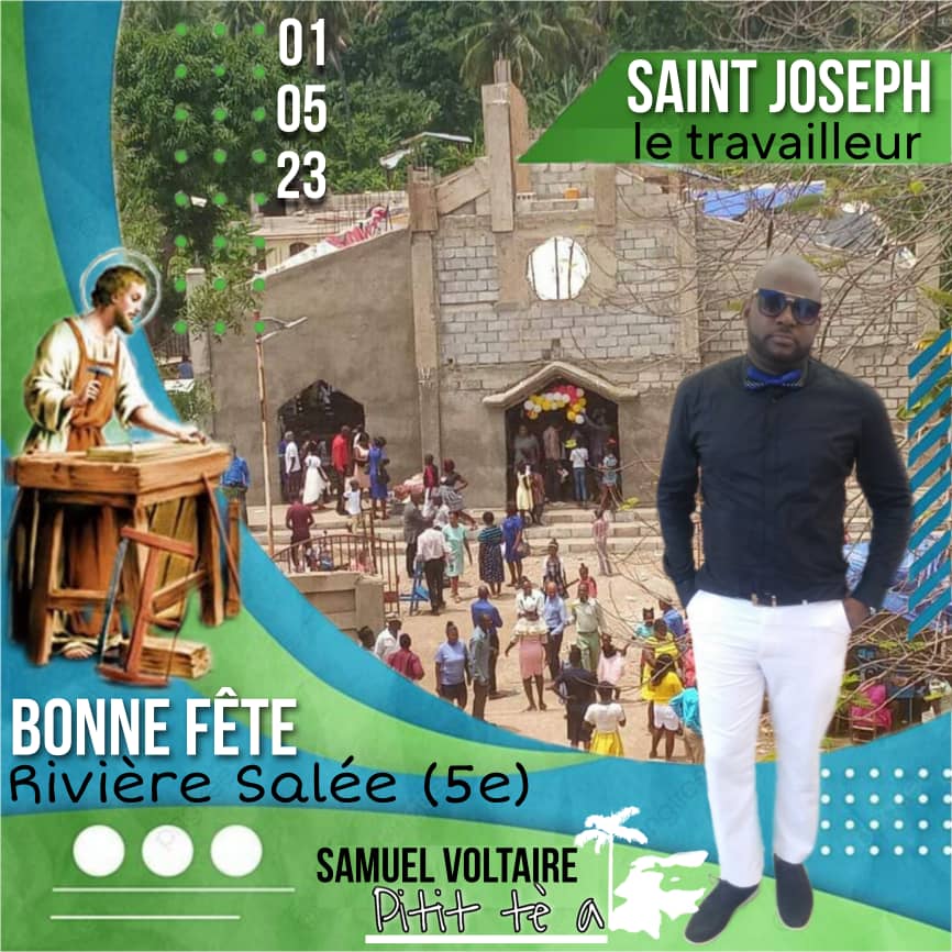 Sam290410's tweet photo. Bonne fête Saint Joseph le travailleur à toute la 5e section et particulièrement au chef-lieu, Rivière salée. Pluie de joie, de bonheur et de bénédiction à toute la communauté. https://t.co/XkrwSAubmo