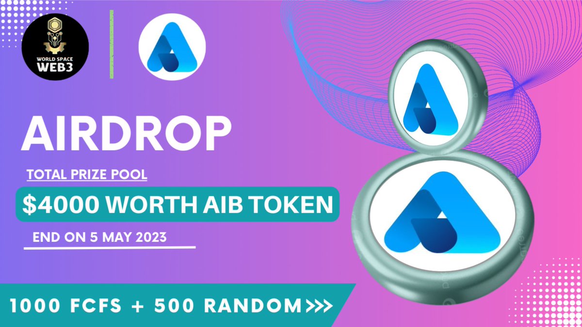 WorldSpaceWeb3's tweet photo. 😍😍 @aiptpcom x WorldSpaceWeb3 Collaboration #Giveaway

🏆Total Prize Pool ---- $4000 Worth AIB Token ( #FCFS )🎉

To Enter👇
✅Follow @aiptpcom
✅❤️,RT &amp; Tag 3 Friend
✅FINISH Gleam : https://t.co/VUL4cjZxQP

⏰05th May.
#Airdrop #FCFS #ReferAndEarn #Token #AIB #ARB https://t.co/uF1wThpDaF