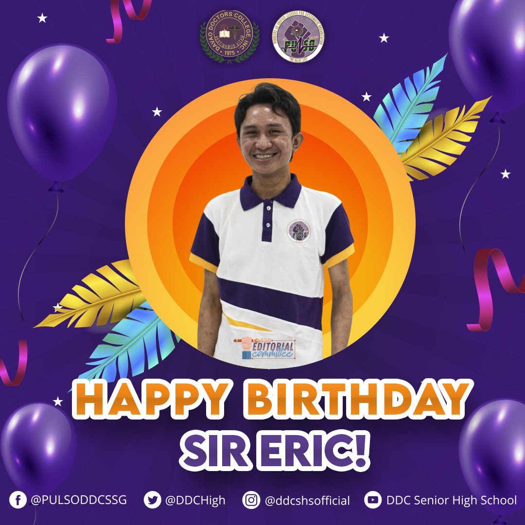 DDCHigh's tweet photo. Today, on the 1st of May, an exceptional instructor with an unwavering dedication to serving the DDC-SHS community was born. 🍾✨💃🏻

Happiest birthday to our dearest SSG-PULSO moderator, Sir Eric Palmerola! https://t.co/F8G2j09VhP
