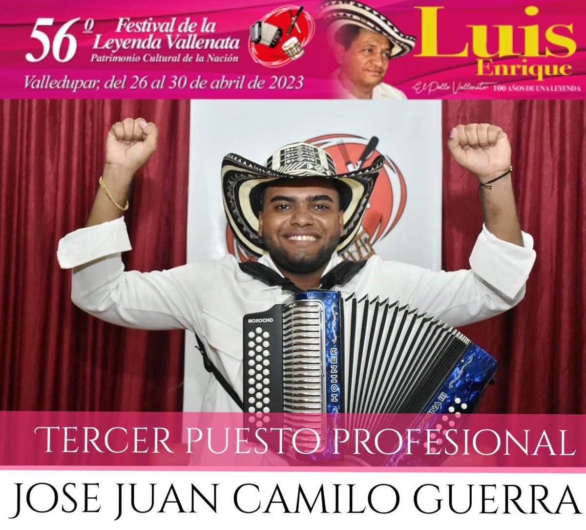 ¡Tenemos Rey Vallenato Profesional! 
Felicidades a Javier Mata por ganarse la corona esta noche. 
El segundo lugar fue para Omar Hernández Brochero y el tercer lugar fue para José Juan Camilo Guerra.

#FestivalVallenato #Vallenato #PolloVallenato <a href="/mincultura/">MinCultura Colombia</a>