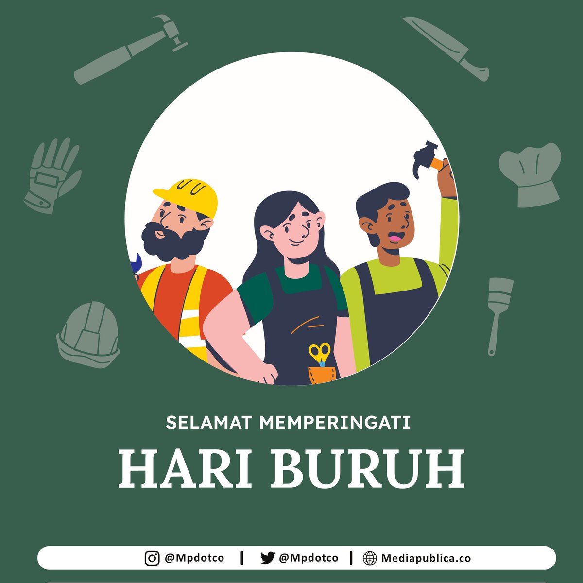 Selamat Hari Buruh, MPers! ✨

Semoga usaha yang sudah dilakukan sejauh ini dapat membuahkan hasil yang terbaik bagi kita semua. 

Tetap semangat dan terus sebarkan energi positif untuk orang yang ada disekitar kalian!  

#hariburuhnasional #2023 #mayday #ilustrasi #mediapublica