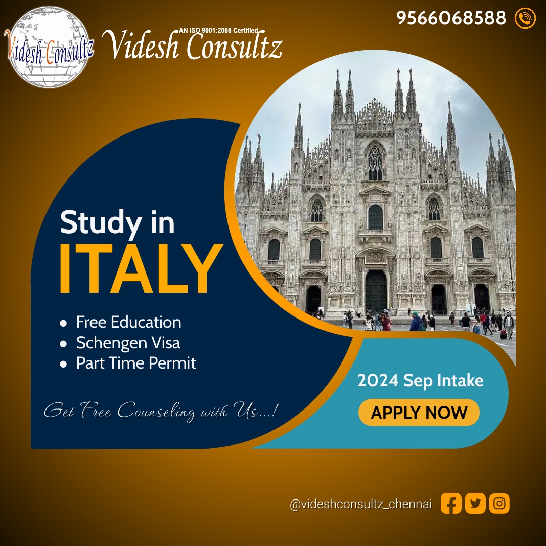 ramesh_videsh's tweet photo. Planning To Study ITALY ?
High Quality Educational
Scholarship Available
Top Ranked Public Funded Universities
8th Richest Country
7th Industrialist 
Bachelors/Masters Program Available

https://t.co/gnO5EUudmY…… https://t.co/H5kk46tk0B
@rameshvidesh24hrs@gmail.com https://t.co/0UCjJrWoxN