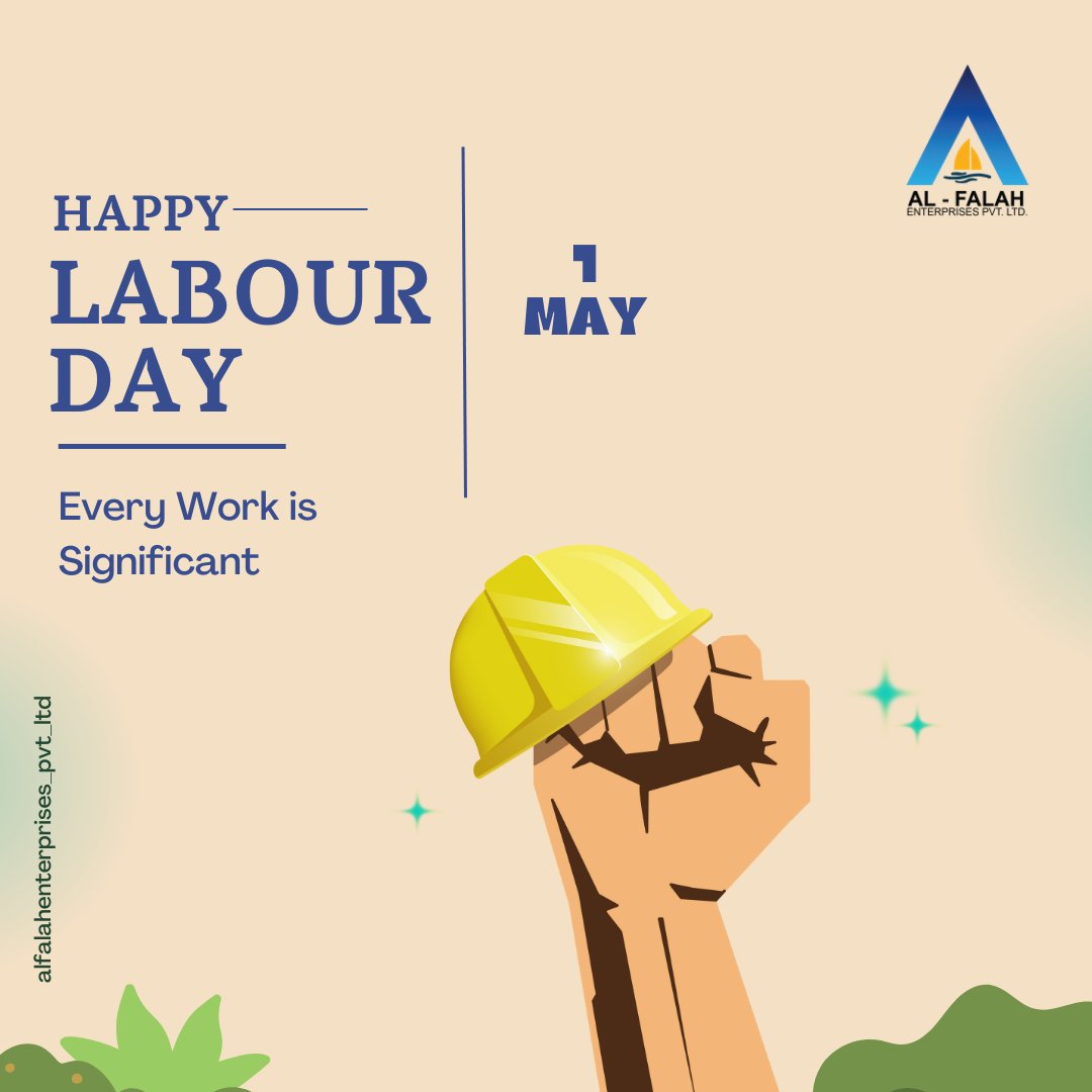 FalahLtd's tweet photo. Glad we own a day, Where we can count the effort that seems effortless to many.

The day is counted to recognize the effort of crores of labor, who contribute their all effort and work tirelessly for us. https://t.co/OHru2gvKSs