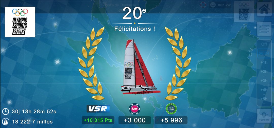 #Olympic_Esports_Series
Pas mécontent de décrocher ce top 20 malgré une navigation peu inspirée ... Heureusement que ça recollait par l'arrière 🍀