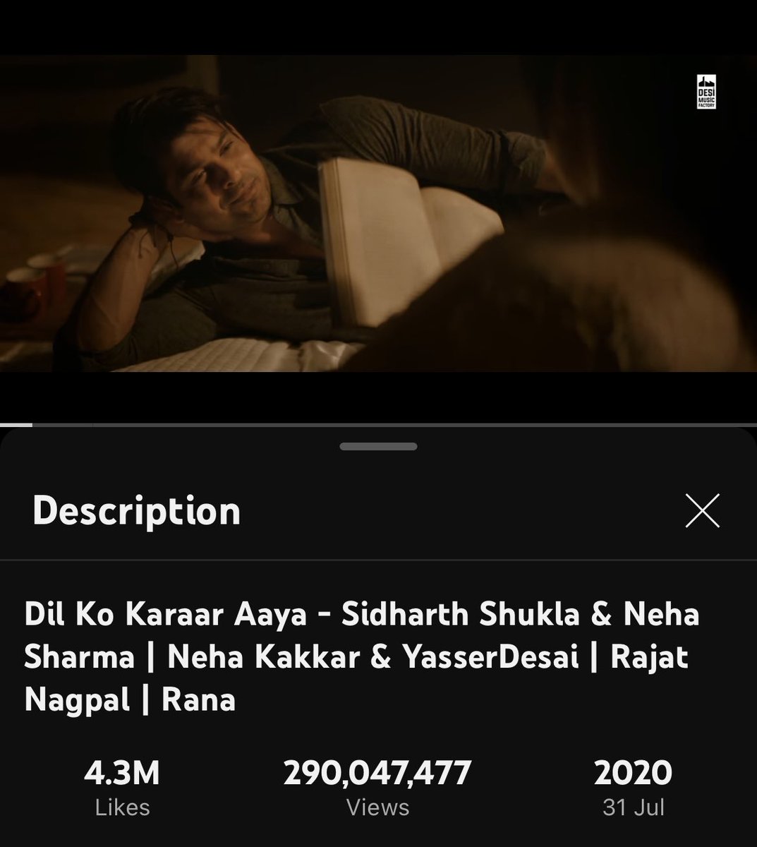 #DilKoKaraarAaya completed 290M views. 10M more to go.
I guess it might complete 300M in 1st or 2nd week of Aug 
#SidharthShukla #SidHearts