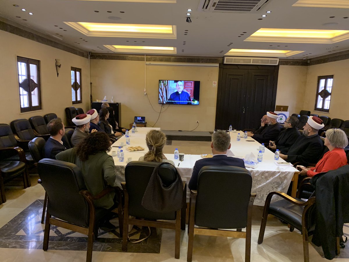 DLRLebanon's tweet photo. @FoRB_DK Dialogue and discussion with J. Pruzan #FoRB and Ambassador K. Vivike and Danmission Regional Dir. @KirstenAuken on the different challenges our Religious Leaders Network is facing since 2016. Thk you @adyanfoundation. We will not give up our hope and mission. https://t.co/0y2eIb8mHv