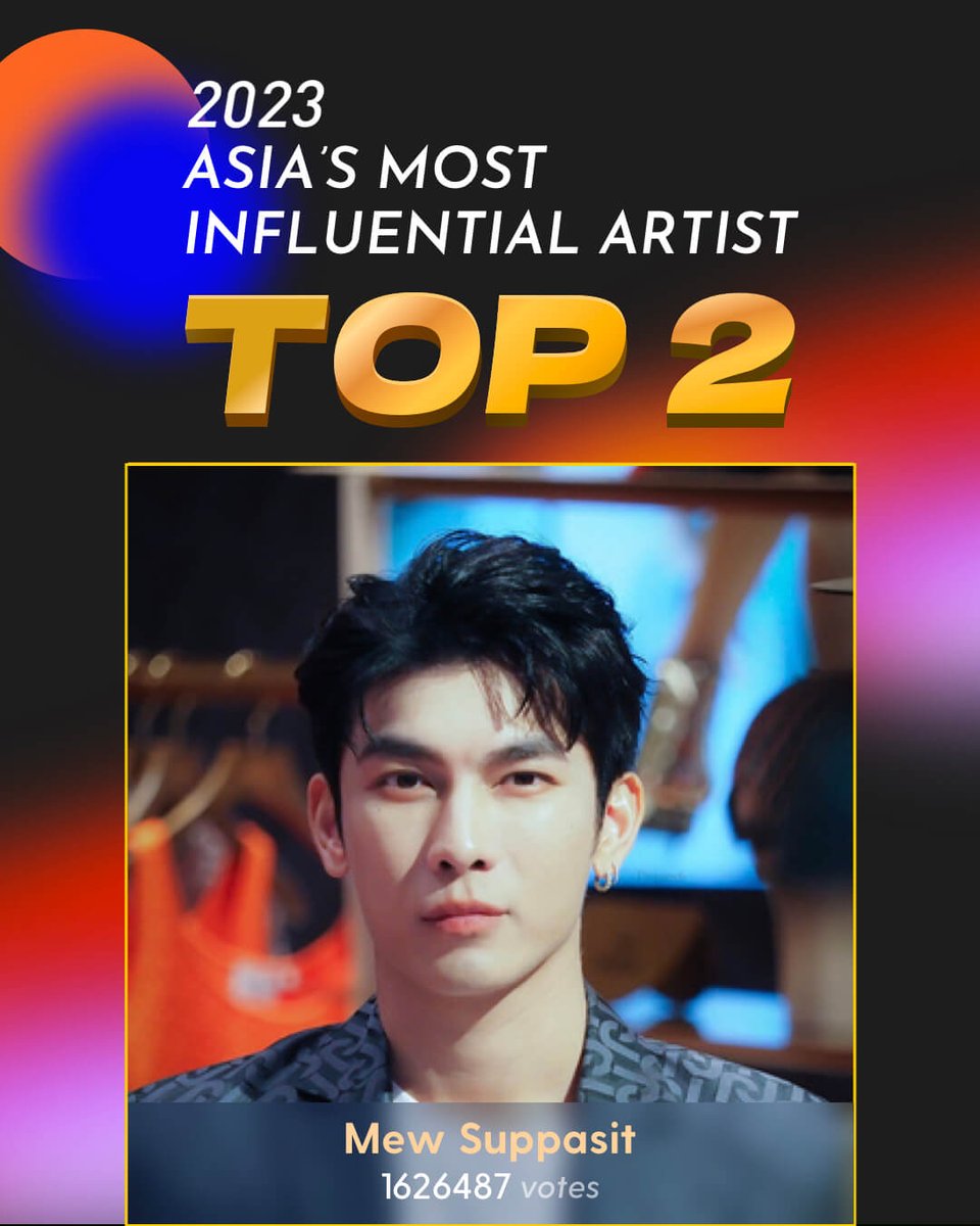 SOASTAROFFICIAL's tweet photo. 🏆2023 Asia's Most Influential Artist

💖Congratulations to Mew Suppasit for winning the second place of 2023 Asia's Most Influential Artist

✨ Thanks to all fans for your support

@MSuppasit 
#MewSuppasit 
#SOA https://t.co/0UBbryH47d