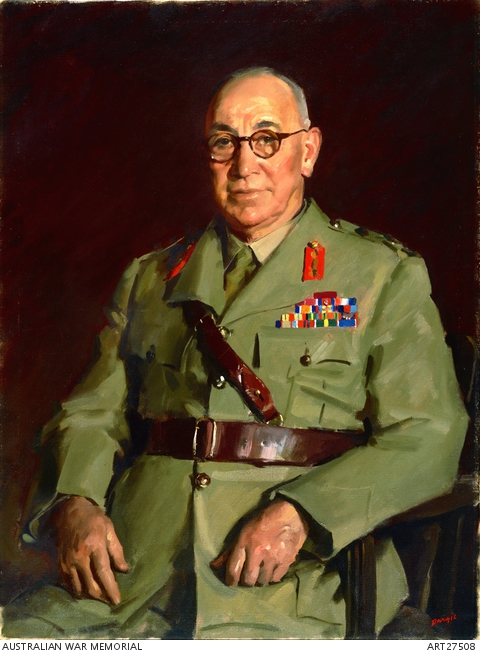 MHS_NSW's tweet photo. Portrait of Major General Sir George Frederick Wootten, KBE, CB, DSO and Bar, ED (1 May 1893-31 March 1970) from Marrickville, New South Wales, commander of 9th Australian Infantry Division, 2nd AIF, in World War II.

#Sydney #NSW #nswpol #WW2 https://t.co/XGedy5ywsd