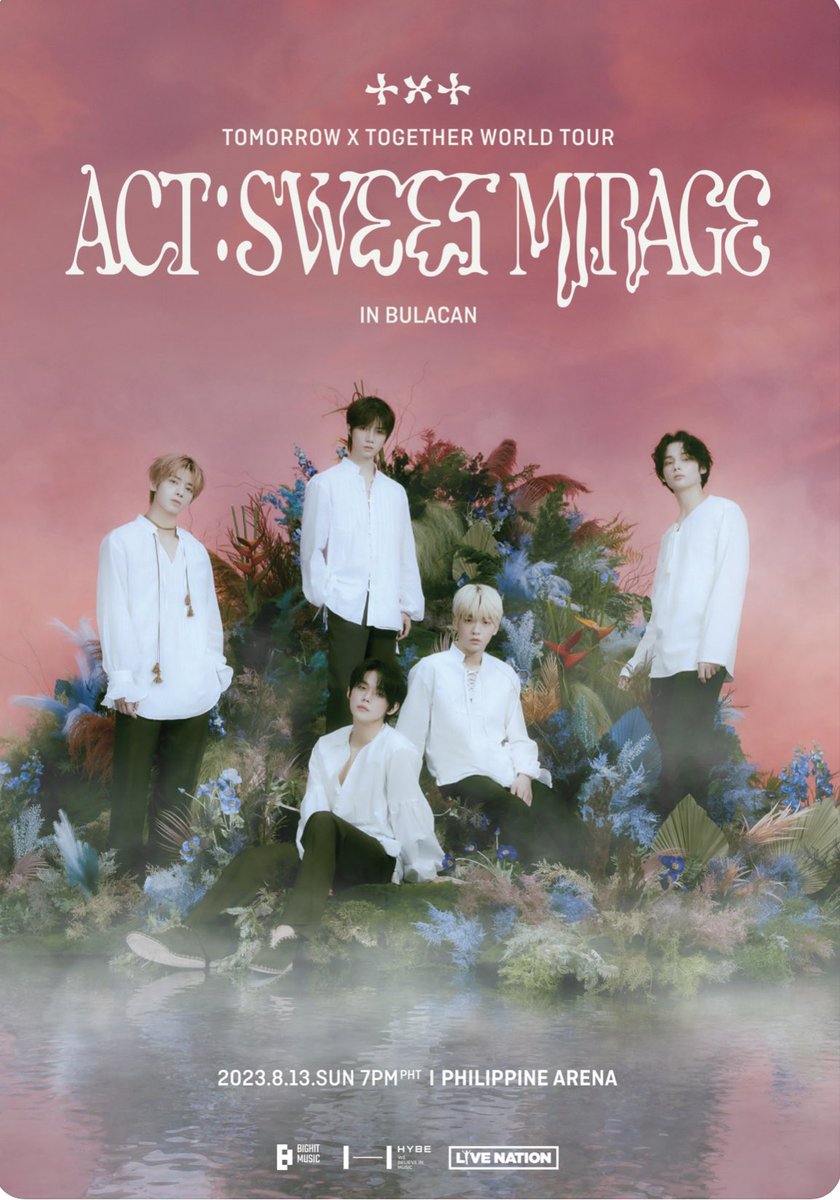 livenationph's tweet photo. Filo MOA, Get ready for TOMORROW X TOGETHER WORLD TOUR <ACT : SWEET MIRAGE> IN BULACAN! More details soon.

#TOMORROW_X_TOGETHER #TXT #ACT_SWEET_MIRAGE #TXT_ASM_TOUR https://t.co/LKSZQfctOa