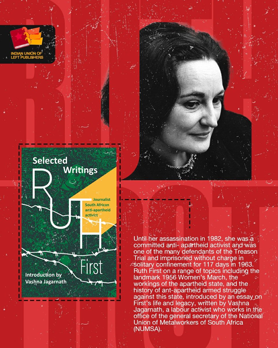 Today, on the International Workers' Day, May 1st, the International Union of Left Publishers releases a book with selected writings of Ruth First, the legendary South African Communist with an introduction by @VashJag. Keep following <a href="/tri_continental/">Tricontinental Institute for Social Research</a> for the updates.
#MayDay2023