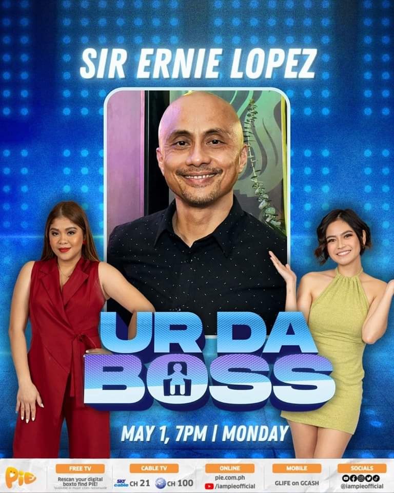 Mamaya na ang UR THE BOSS sa <a href="/iampieofficial/">PIE Channel</a> . Directed by: <a href="/direkjosemari/">Jose Mari Reyes</a>. Let's have a Twitter party later guys! <a href="/jmcarcoochie/">JM Carcoochie</a> 

📺 UR DA BOSS 
📆 May 1, 7pm
🔗 pie.com.ph/join #URDABOSS