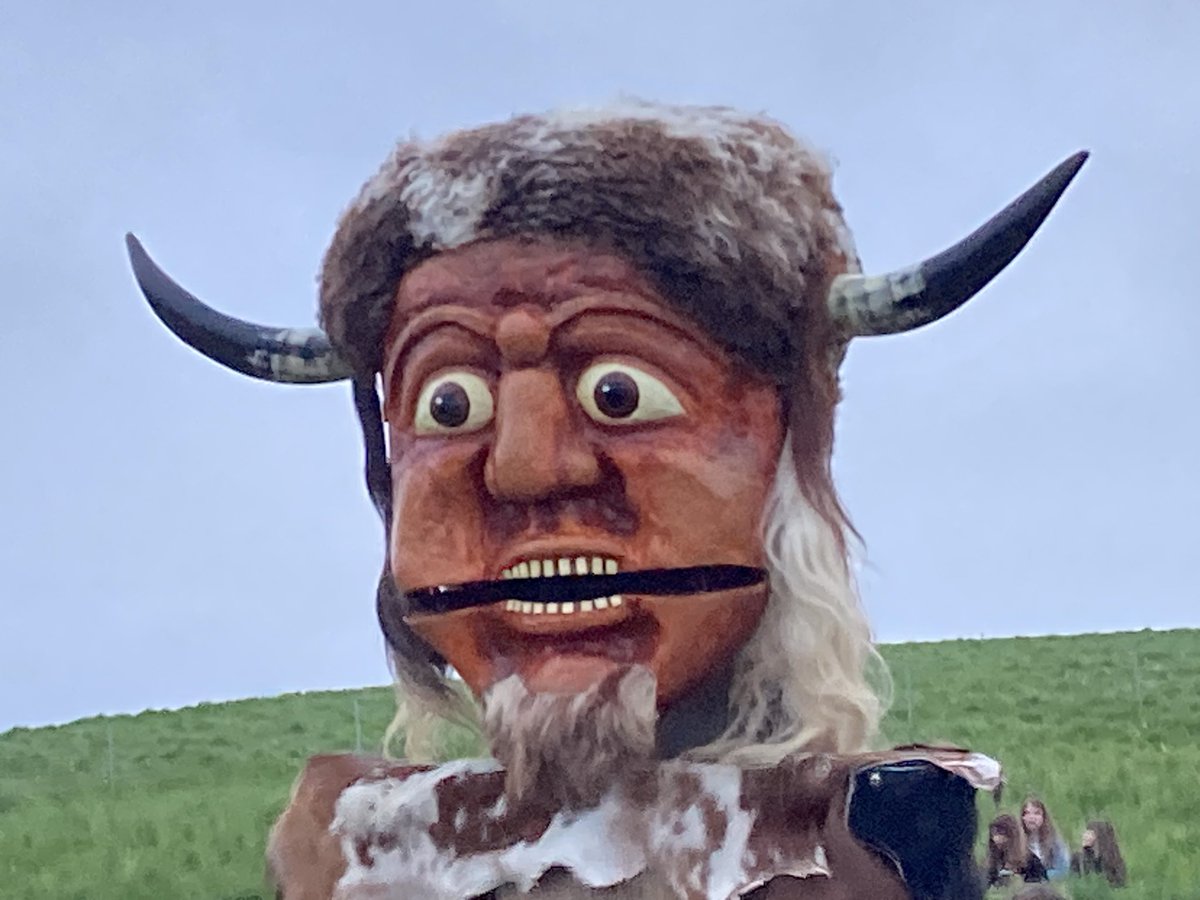 ME_Mum's tweet photo. 3:45 am alarm for this!
Sunrise at the Cerne Abbas Giant with the Wessex Morris Men and the Dorset Ooser. https://t.co/8KFQlOuILN