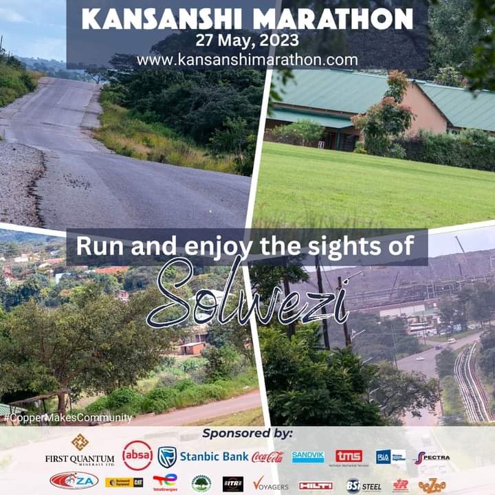 KansanshiMara's tweet photo. The bustling town of Solwezi can't wait to host all runners at the Kansanshi Marathon. How often do you get to run a marathon through a mine? Have you registered? register today at https://t.co/zUi14Pql7x  27th of May is close!
#KansanshiMarathon #CopperMakesCommunity https://t.co/eNVawEVHYK