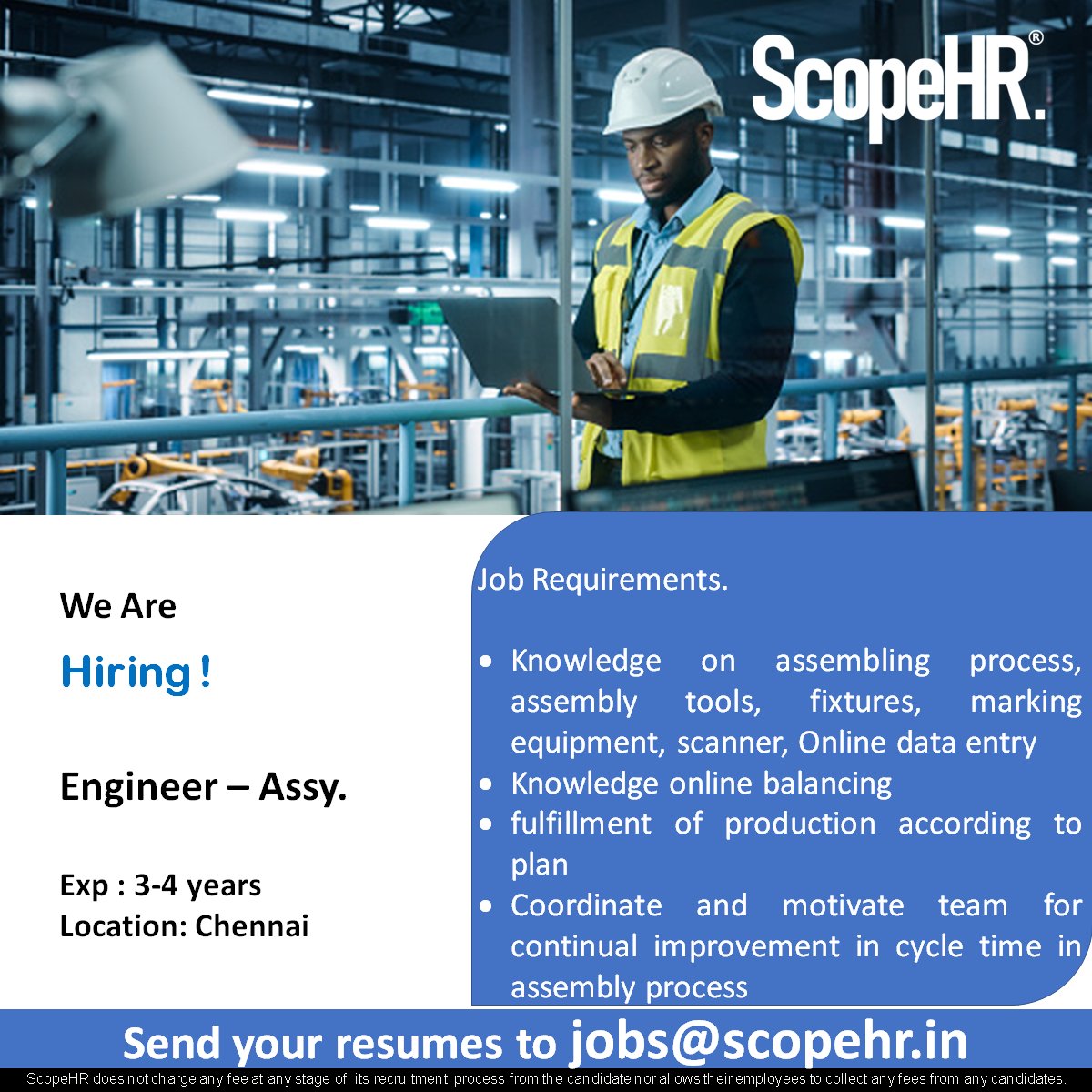 scopehr's tweet photo. JOB ALERT!

#ITjobs #nonitjobs #jobs #jobbedin  #chennai #scopehrservices #scopejobs #scopehrjobs #Scopehrconsultancy
#Scopehrconsultant #scopehrjob #assemblyengineer #HRconsultancy #HRconsultant #HR #ScopeHR  #HRtalk 

https://t.co/BC7KHD3cU2 / https://t.co/rOIYvqXq2A https://t.co/X9hDL5nDMn