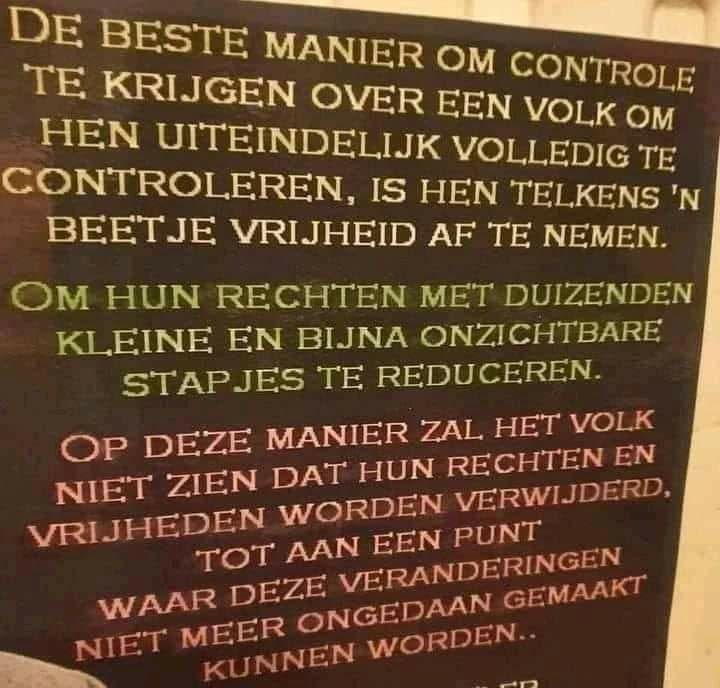 royaal11's tweet photo. @Qleendert @brandnetel11 Vrijheid ???  Straks heeft niemand het meer!
Nog ff en dan ?

Onze voorouders en Opa's zijn hiervoor gesneuveld n.b.
Geven wij  het weg alsof het een snoepje is ?

Als een regering onrechtmatig aan de macht is gekomen..
IS HET ONZE PLICHT  OM DIT TE STOPPEN N.B !! https://t.co/X0vHSYCTvN