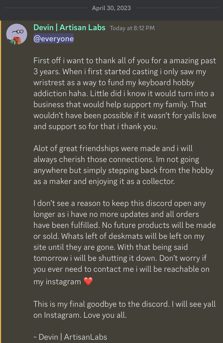 Artisan Labs tweet media