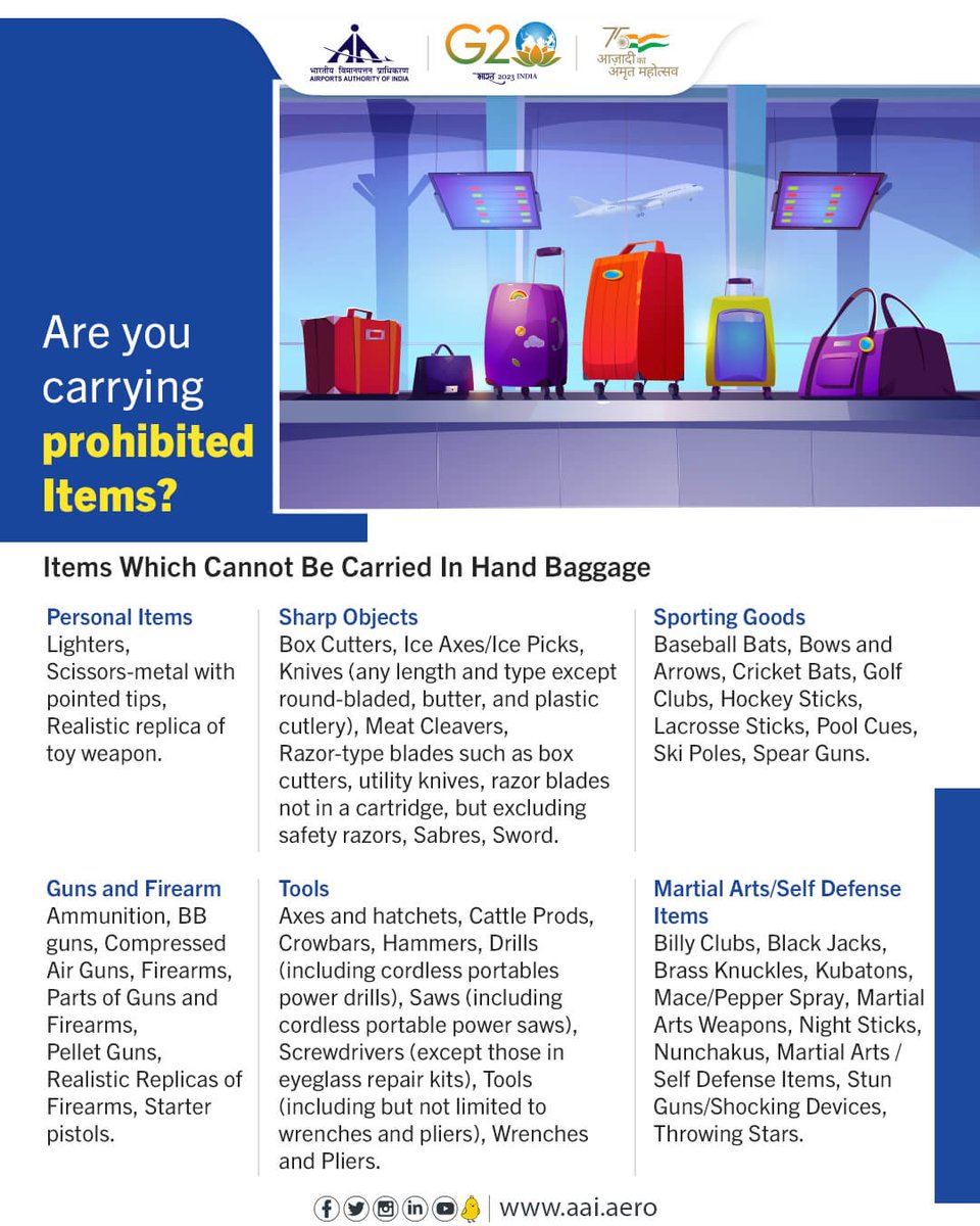 Airports Authority of India on Twitter "Do you know there are items