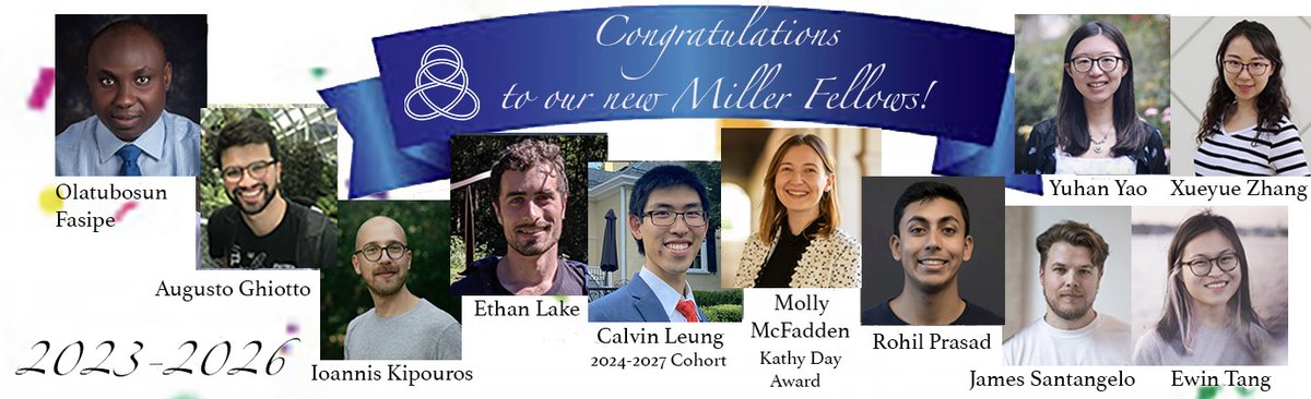 Please meet our new Miller Fellows, Class of 2023-2026!
miller.berkeley.edu/fellowship/awa…
#fellowship #awards #millerfellow #ScienceResearch #science #STEM