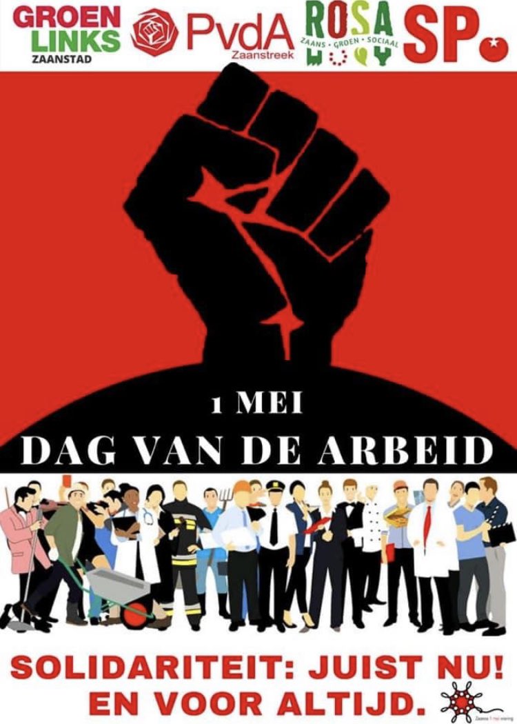 Hoera, het is de eerste mei! 
Vanavond vieren de Zaanse socialisten van PvdA, ROSA, GL en SP de Dag van de Arbeid in Café Fabriek. 
Ik mag daar vertellen over dat fijne, zacht ronkende stukje socialistisch erfgoed: De Internationale. 
En we gaan ‘m nog zingen ook!