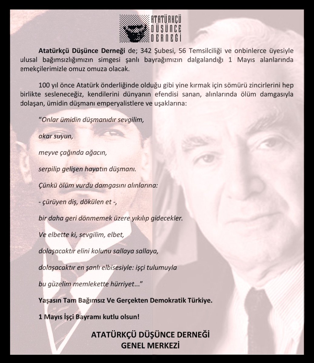 #1MAYIS
#1MayisİsciyeBayramOlsun 
#YenidenAtatürkCumhuriyeti