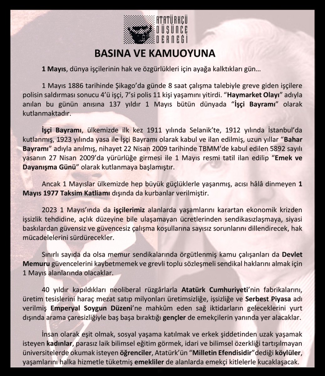 add_genelmerkez's tweet photo. #1MAYIS
#1MayisİsciyeBayramOlsun 
#YenidenAtatürkCumhuriyeti https://t.co/NArykQxUNG