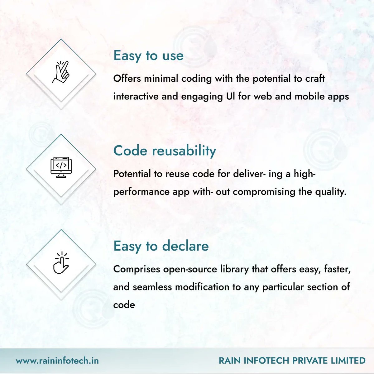 raininfotech's tweet image. Utilising React JS has many benefits, one of which is the ability to reuse components. Because they don't have to write different codes for the same features, developers can save time.
#raininfotech #reactjs #reactjsdevelopment #development #frontenddeveloper #programming