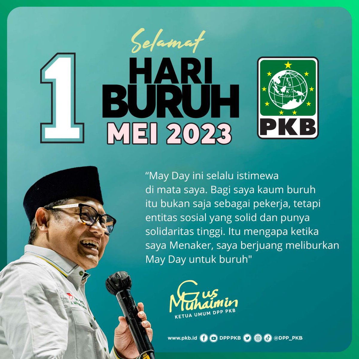 SELAMAT HARI BURUH
#1PKB
#GusMuhaimin 
#HariBuruh 
@cakimiNOW 
@DPP_PKB 
@EmHasanuddin 
@A_FauziFawaz 
@Dedikwoe 
@Jazuli51029215 
@ika16781856