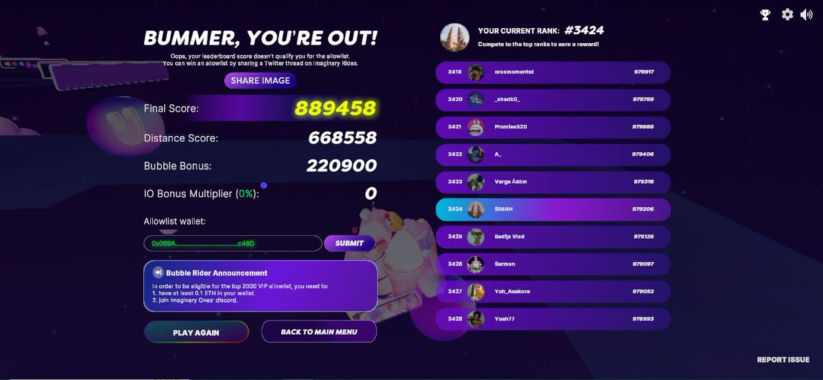 A game that makes emotions but challenges adrenaline so you can't stop playing it.
<a href="/Imaginary_Ones/">Imaginary Ones | Bubio.ai</a> 
#ImaginaryRides