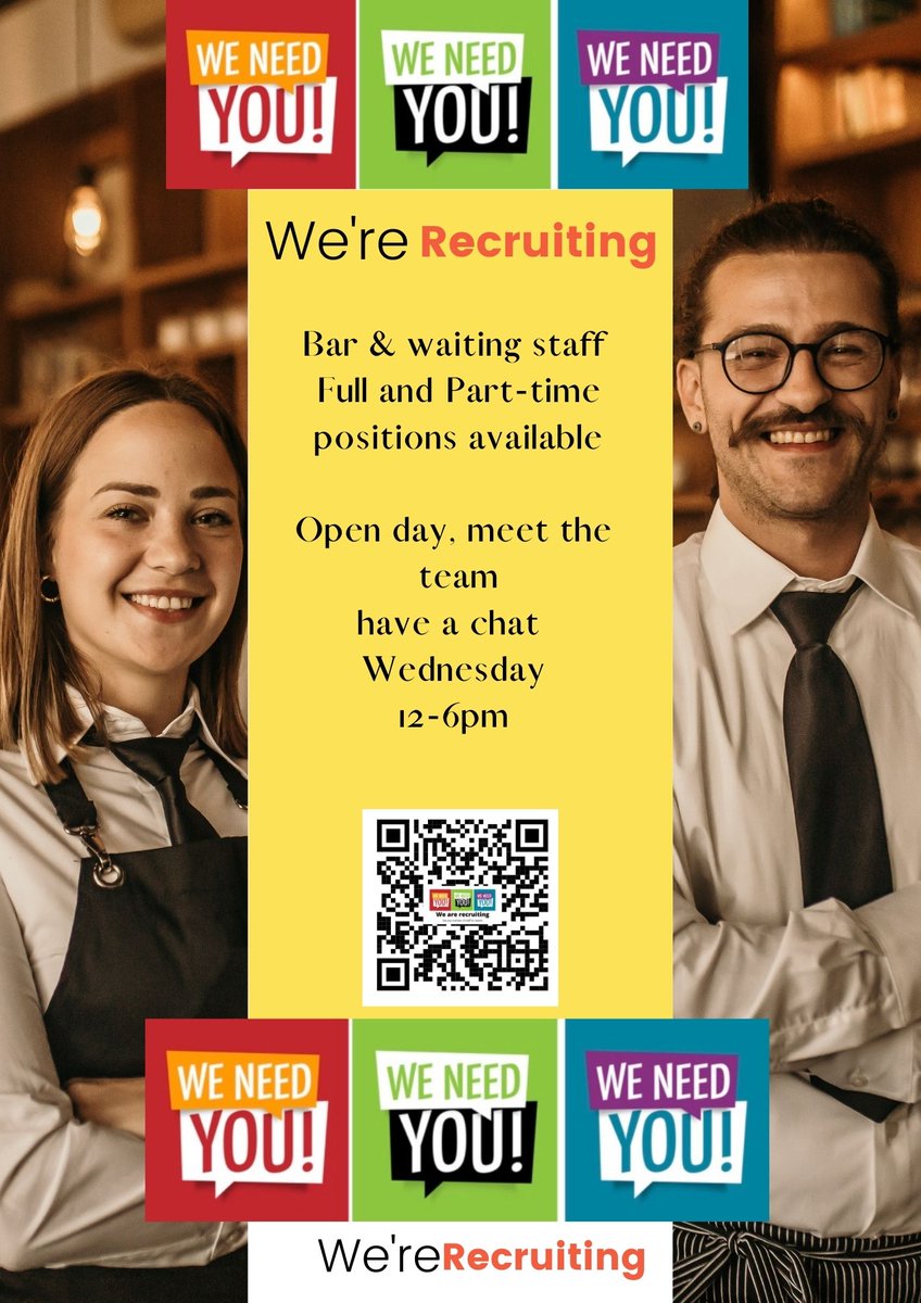 Bar &amp; waiting staff 
Full and Part-time positions available

Open day, meet the 
team have a chat  Wednesday 12-6pm

The Happy Cheese, 189 lyndhurst road Ashurst.