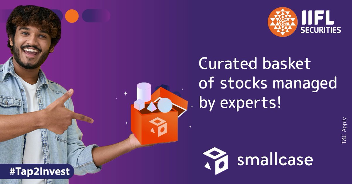 iiflcapital's tweet photo. Scared of losing money in the stock market? We've got your back! Invest in professionally designed smallcases with #IIFLSecurities! #Tap2Invest #smallcase
Open FREE Demat Account: https://t.co/YZnqcYXtIF
Download IIFL Markets App: https://t.co/Ef0v05OqQ3 https://t.co/VJNEoBnnPH