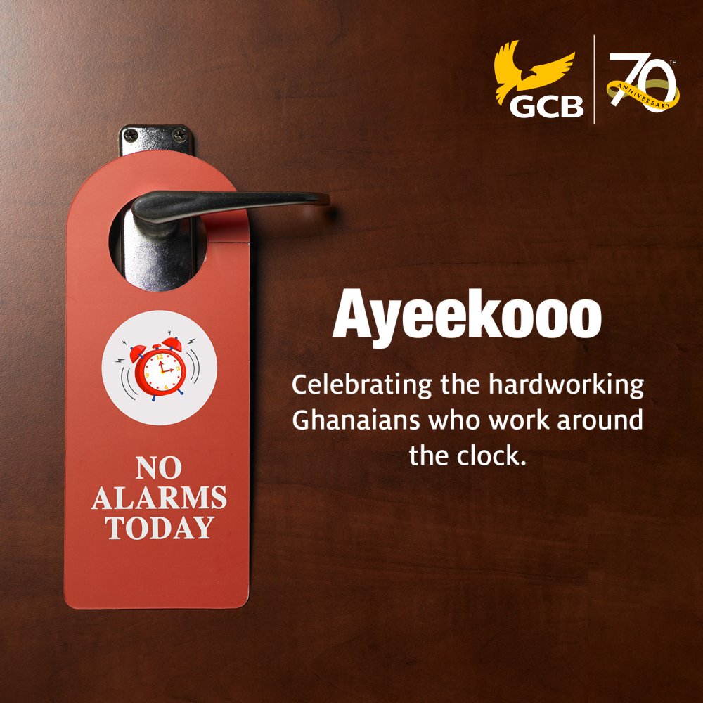 GCBBankPLC's tweet photo. Today is the day to honour those striving hard in life to make it worthwhile. Happy May Day!

#Ayeekoo #MayDay2023 #WorkersDay #GCBCare #YourBank4Life https://t.co/W8wELFJSye