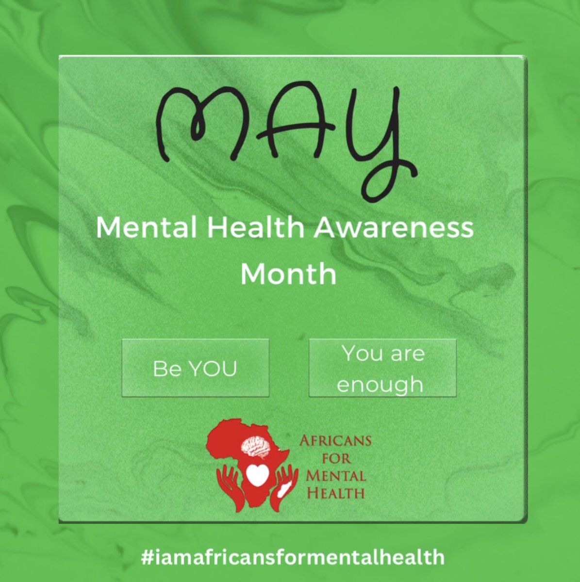 May is #MentalHealthAwarenessMonth take time to focus on your #mentalhealth 💚 Be kind to yourself always and #itsokaytonotbeokay 💚.#iamafricansformentalhealth #MentalHealthMatters #youarenotalone #youareawesome