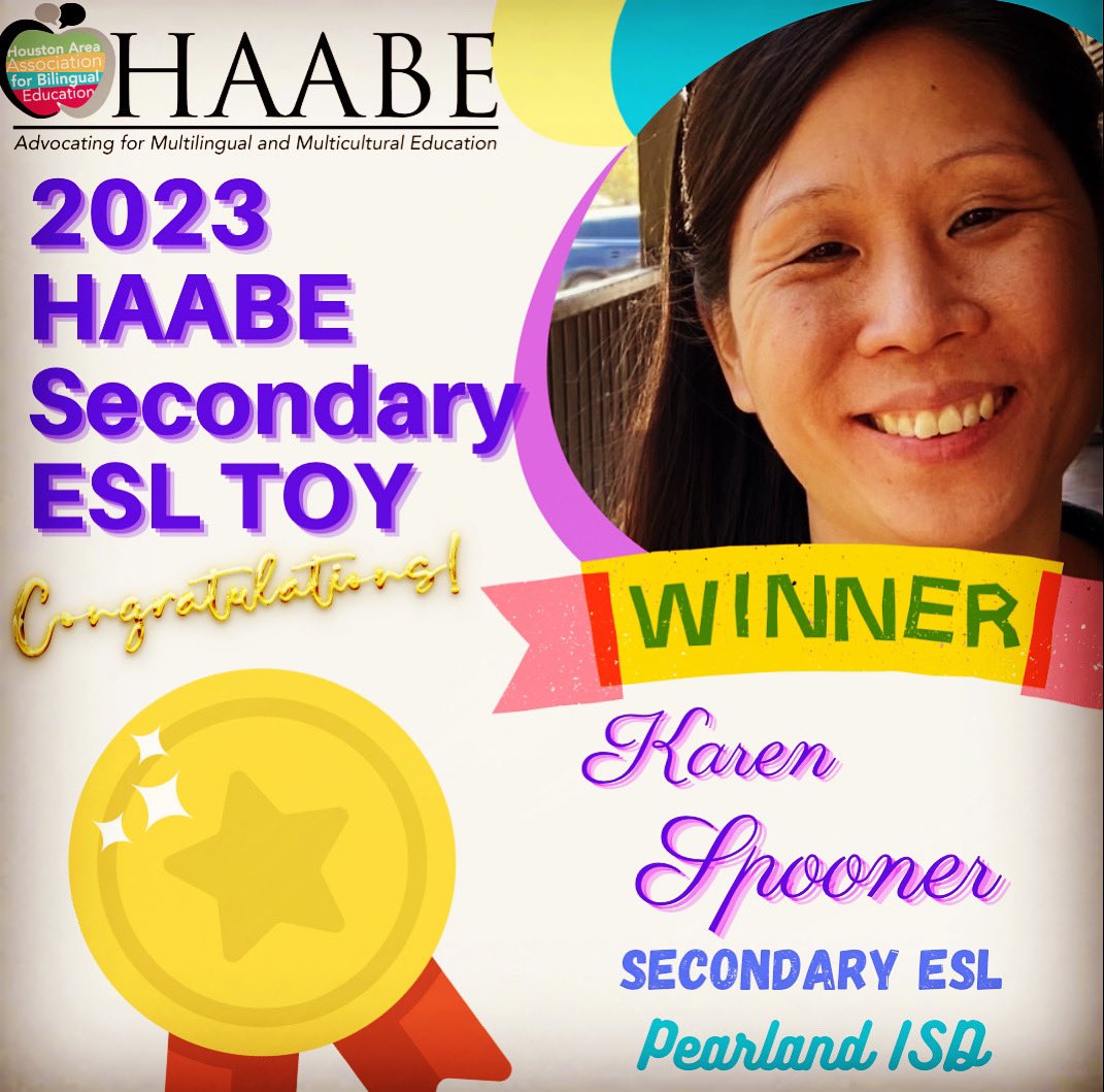 HAABE (@haabe_) on Twitter photo Congratulations to Ms. Spooner from <a href="/PearlandISD/">Pearland ISD</a> #2023HAABETOY #BilingualTOY #MulticulturalSociety #BilingualEducation #TeacherAppreciation instagram.com/p/CrsJqEPgR4_/… Congratulations to Ms. Spooner from <a href="/PearlandISD/">Pearland ISD</a> #2023HAABETOY #BilingualTOY #MulticulturalSociety #BilingualEducation #TeacherAppreciation instagram.com/p/CrsJqEPgR4_/…