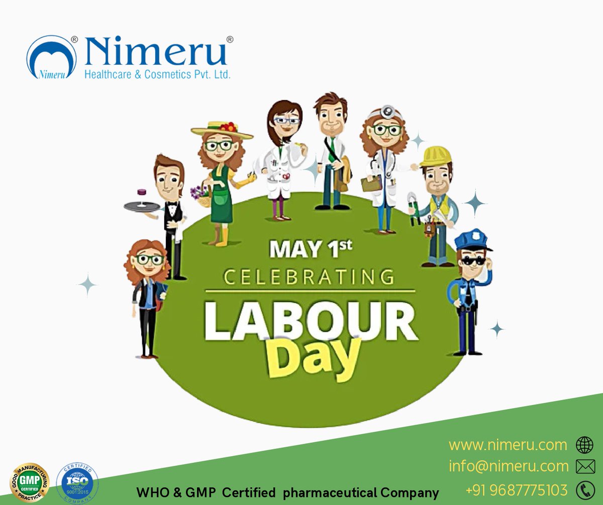 RupalSh10694907's tweet photo. 𝗛𝗮𝗽𝗽𝘆  International  𝗟𝗮𝗯𝗼𝘂𝗿 𝗗𝗮𝘆

#labourDay #WorkerDay #nimeruhealthcare #2may
Nimeru Healthcare &amp; Cosmetics Pvt. Ltd.
𝘞𝘏𝘖 &amp; 𝘎𝘔𝘗 𝘊𝘦𝘳𝘵𝘪𝘧𝘪𝘦𝘥 𝘗𝘢𝘳𝘮𝘢𝘤𝘦𝘶𝘵𝘪𝘤𝘢𝘭 𝘊𝘰𝘮𝘱𝘢𝘯𝘺
https://t.co/vM4M1BOCYA
 +91 9687775103
https://t.co/dWu8RJOI9v https://t.co/XFLlVpebBS