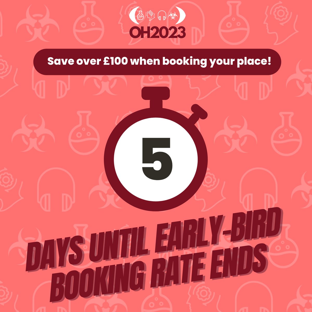 BOHSworld's tweet photo. #OH2023, our annual workplace health protection conference takes place this June in Leeds, have you secured your place at the discounted early bird rate yet?

Act fast, it ends in just 5 days!

https://t.co/Tje4VnfHjW https://t.co/z1G5kFmnfc