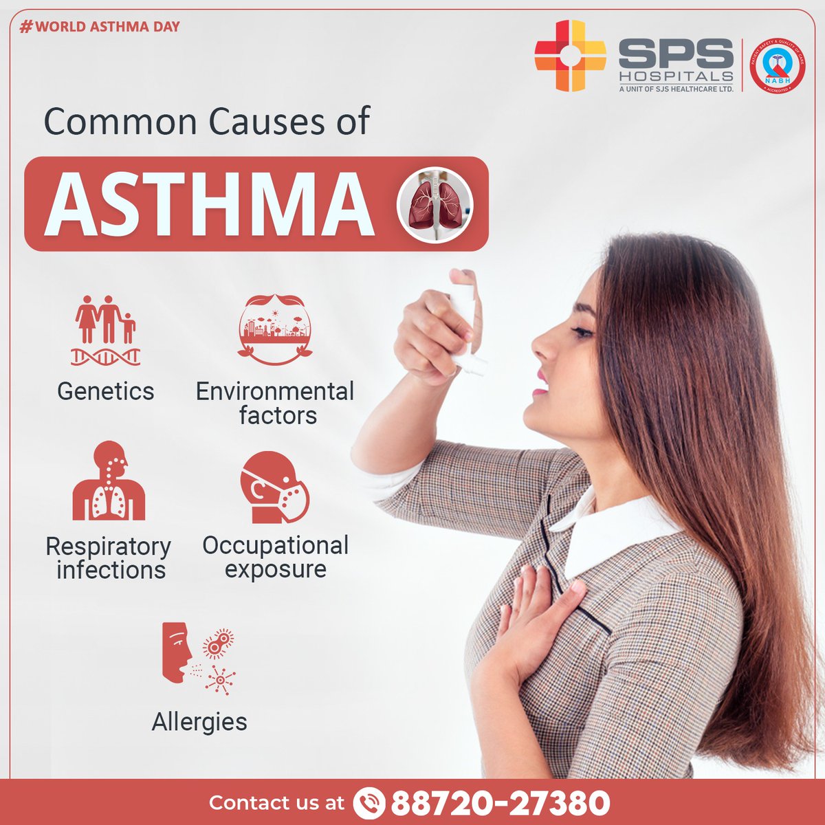 Breathing should be easy, but for millions of people, asthma makes it a challenge. Know the common causes of asthma: allergens, air pollution, respiratory infections, and more. Let's raise awareness and support those with this condition. 

#AsthmaAwareness