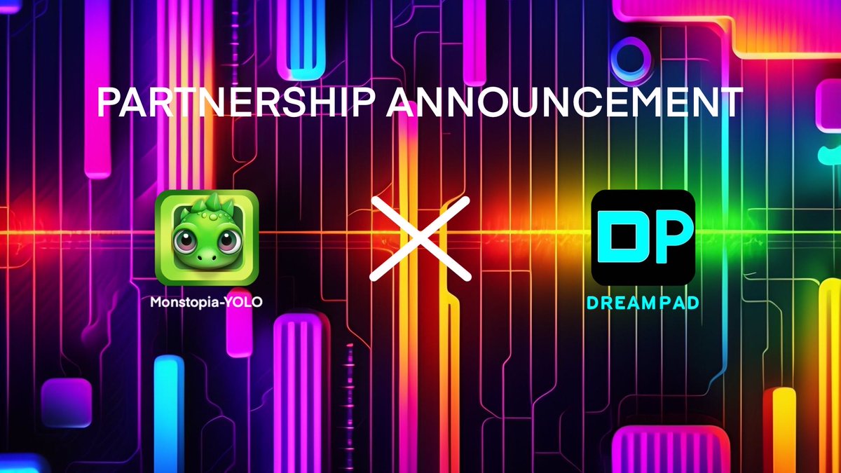 🎊So excited to annoucement a new partnership: <a href="/monstopia_yolo/">Yolo</a> X <a href="/Dreampad_org/">DREAMPAD.ORG</a>   

DreamPad is most secured ido platform supporting Multichain based projects. This platform supporting AI, GameFi, Web3 &amp; Metaverse project.

🥳Stay tuned for exciting updates coming soon! 🚀