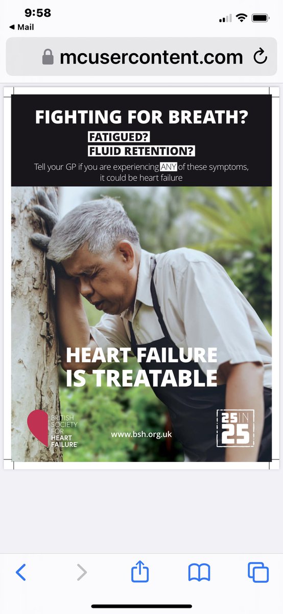 HEART FAILURE AWARENESS WEEK
Do you know anyone with these symptoms? A simple blood test at your GP surgery can help diagnose heart failure #theFword #25in25 #HFAW23 #freedomfromfailure