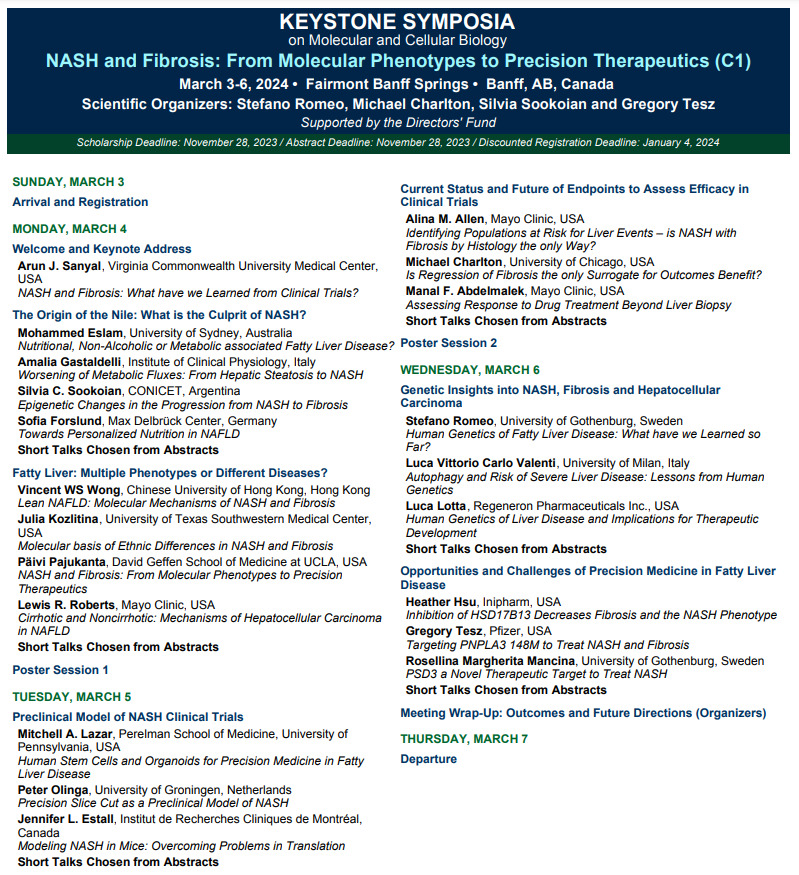 stefano_romeo76's tweet photo. Interested in NASH and precision therapeutics? I look forward to seeing you all at the 2024 Keystone on NASH and fibrosis in Banff! https://t.co/fyqN61iy3M