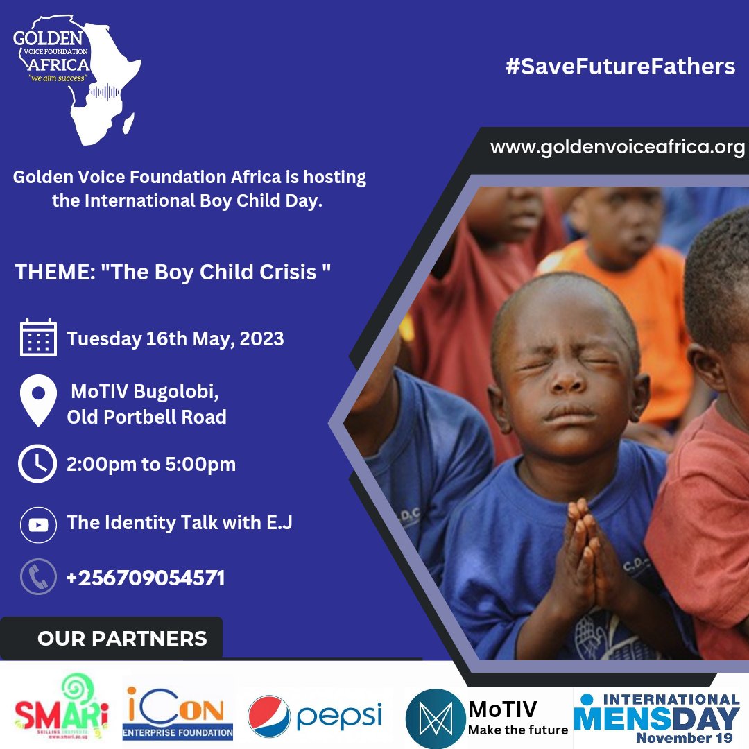 ElevateSM01's tweet photo. Let's join hands to mentor, guide and prepare the boy child for a responsible and successful future as a better father and husband #SaveFutureFathers @KigoziMaggie @kyamageroandrew https://t.co/I3vklTjE1e