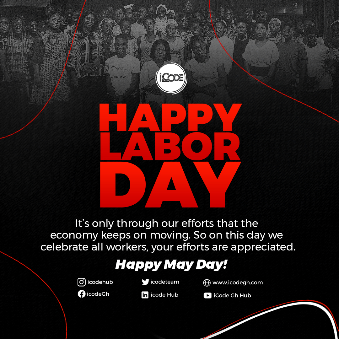 icodeteam's tweet photo. Happy Labour Day! Today we celebrate and honor the hard work, dedication, and contribution of everyone to society in making our world a better place. Thank you for all.
#icodeimpact #icode #labourday #ghanayouth #ghanabusiness #takoradi #taadi #Taadismfanbase https://t.co/2VUBwAnuqN
