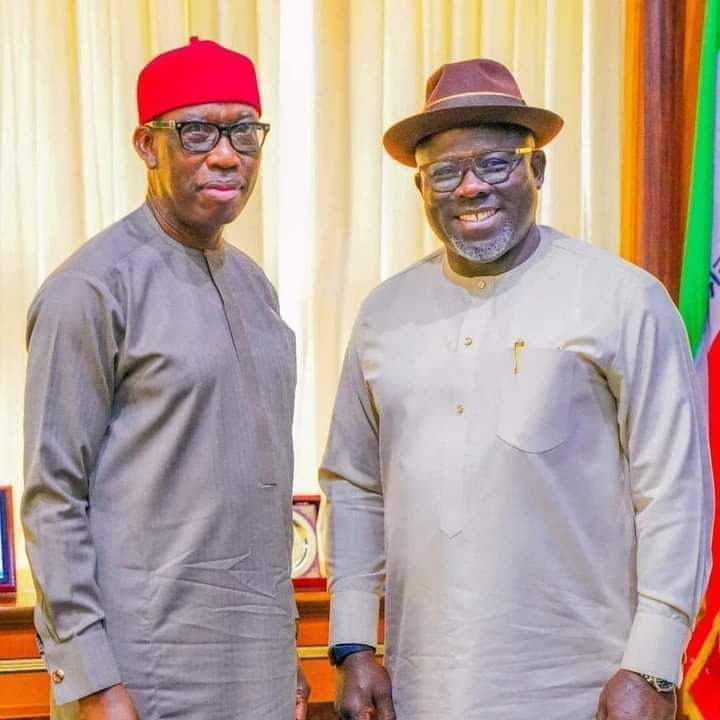 laurentdarl's tweet photo. A landmark month for Sen. (Dr.) Ifeanyi Arthur Okowa - @IAOkowa, and
Rt. Hon. Sheriff F.O. Oborevwori - @RtHonSheriff.
#StrongerDelta
#AdvancingDelta
#Ukodo https://t.co/bRGzIs205Z