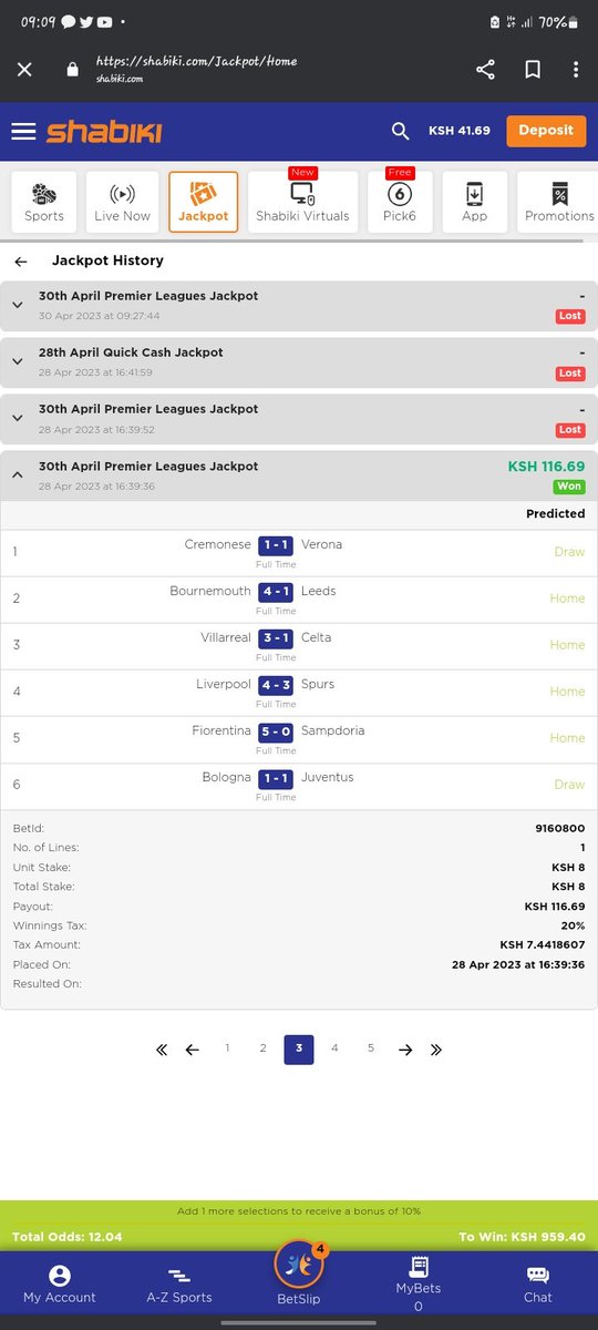 jnrbryann's tweet photo. @Shabiki_Ke Unacheza Jackpot unawin kumbe payout ni 116 🤣🤣 na stake ni 8 bob constant..where is the lie though https://t.co/mF7qdcPPl8