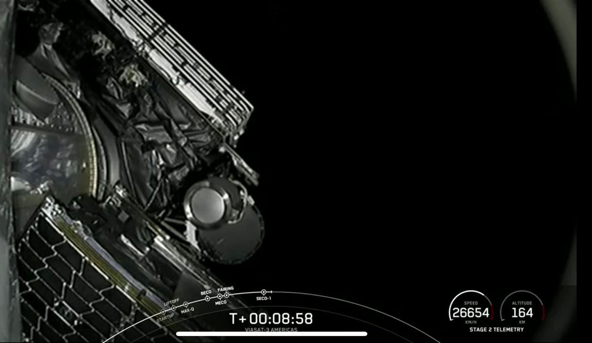 Gedmark's tweet photo. CONTACT. The @Astranis spacecraft separated on schedule and we have achieved contact. So far: confirmed successful solar array and antenna deployments. Voltage readings good. Batteries charged. Systems nominal. https://t.co/kRiIZjKrKJ