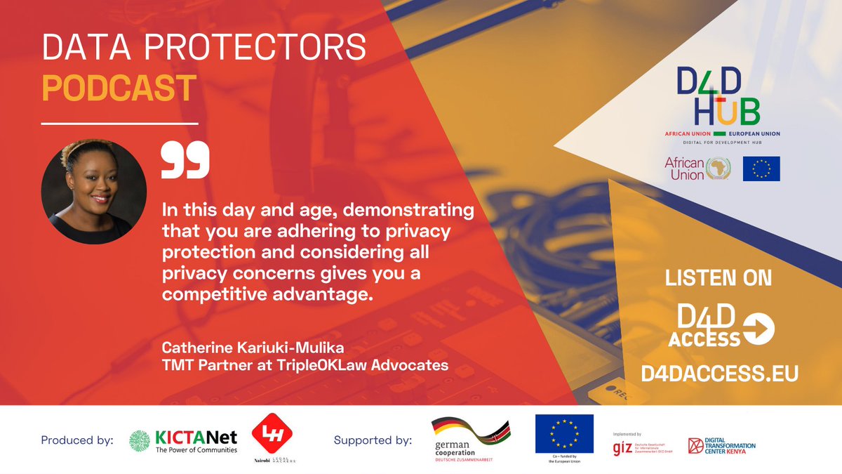 D4DHub_EU's tweet photo. 🇰🇪 Why is it important for small organisations to comply with #dataprotection regulations? What does it mean in practice?

Find all the answers in the #DataProtectorsPodcast: https://t.co/TyrFPJEvoe

@KICTANet @TripleOKlawLLP @DTC_Kenya @EUinKenya #DataProtectionKE https://t.co/MdvwIsHR8K