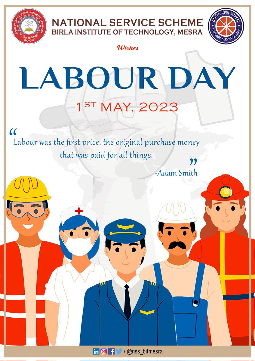 nssbitmesra's tweet photo. #NSS_BIT_MESRA
#WORLD_LABOUR_DAY 
“Without ambition one starts nothing. Without work one finishes nothing. The prize will not be sent to you. You have to win it.” —Ralph Waldo Emerson https://t.co/bqo5Dtolk8