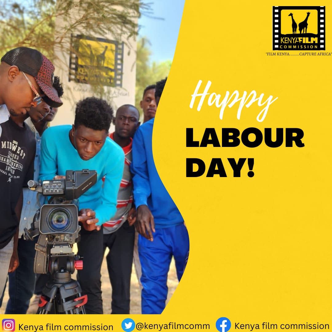kenyafilmcomm's tweet photo. Kenya Film Commission celebrates all the hardworking filmmakers for their contribution in making Kenya the preferred film destination. #HappyLaborDay #HappyNewMonth https://t.co/DvSlqBHEai